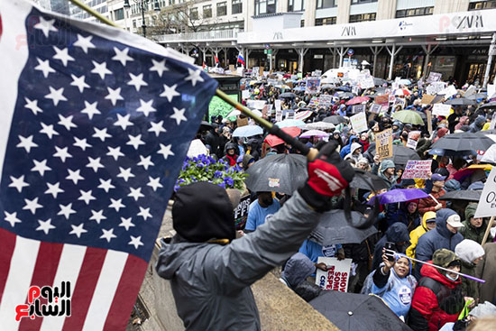 جانب من الاحتجاجات ضد سياسات ترامب