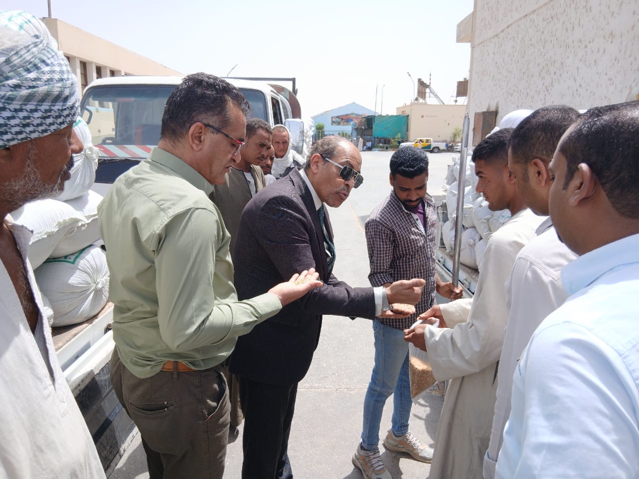متابعة وكيل الوزارة لتوريد القمح للشون والصوامع