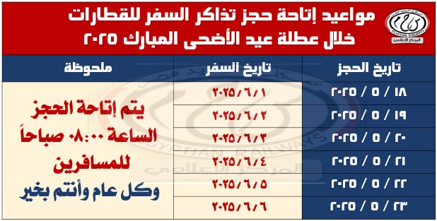 مواعيد حجز تذاكر القطارات مواعيد حجز تذاكر القطارات