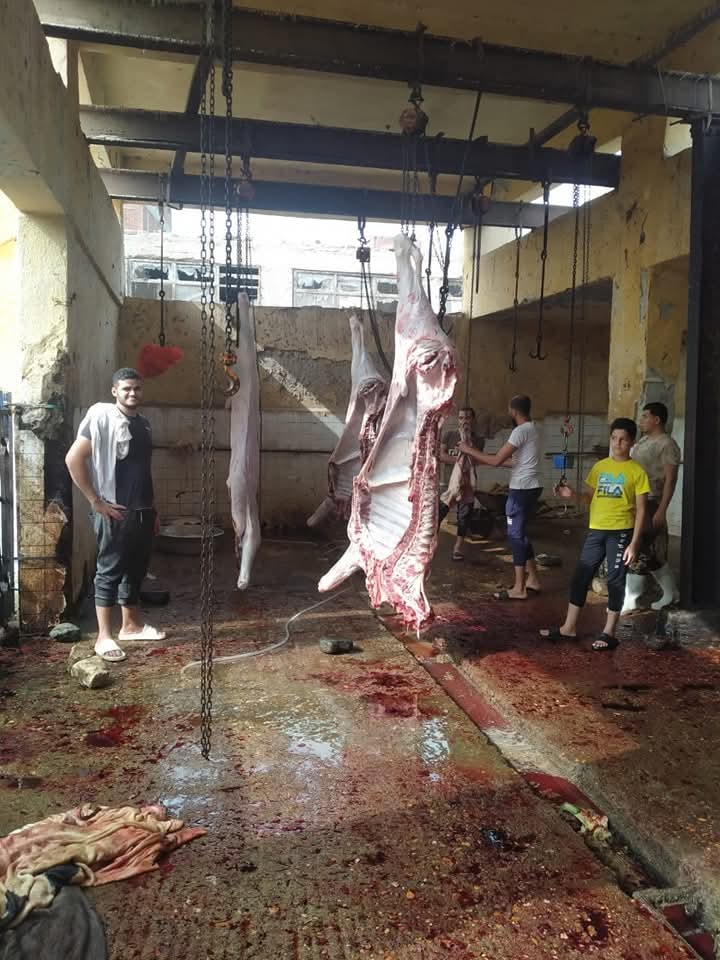 صالة الذبح قبل التطوير يعمل بطريقه يدوية