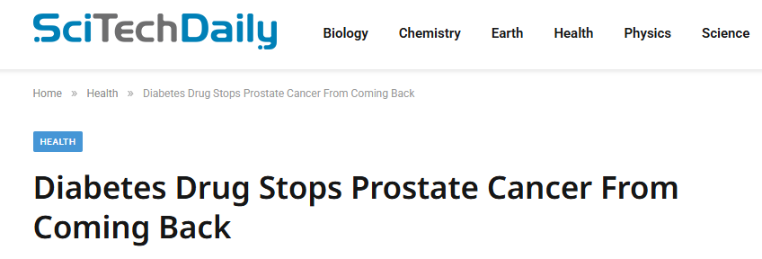 ادوية السكر قد تحمي من رجوع سرطان البروستاتا 