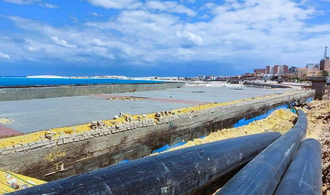 مد شبكات المرافق - تطوير كورنيش مطروح مد شبكات المرافق - تطوير كورنيش مطروح