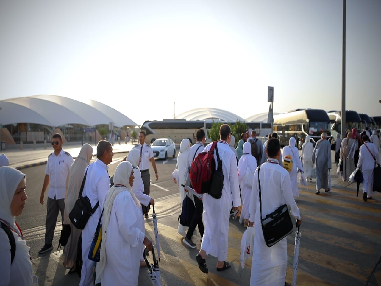 وصول حجاج بيت الله الحرام إلى المدينة المنورة وصول حجاج بيت الله الحرام إلى المدينة المنورة