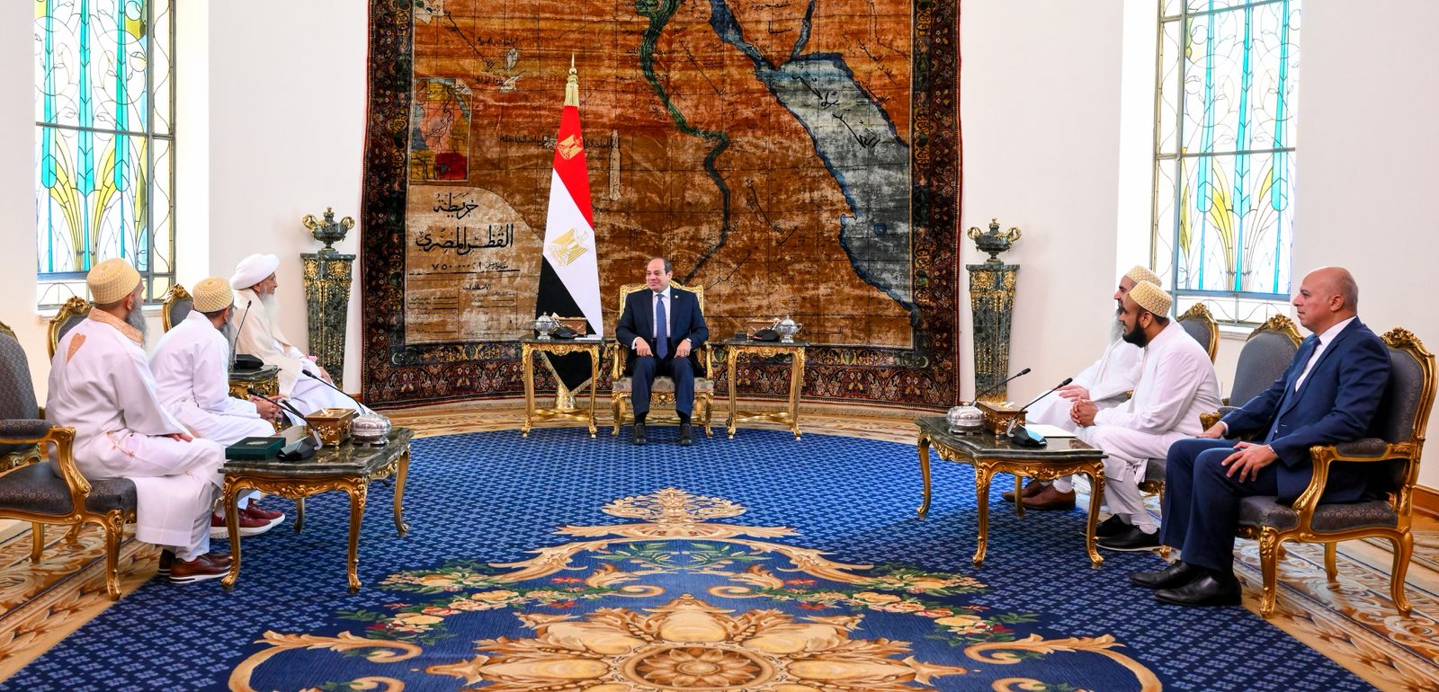 الرئيس عبد الفتاح السيسي يستقبل السلطان الدكتور مفضل سيف الدين، سلطان طائفة البهرة بالهند (2)