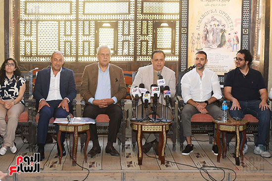 الموسيقار ناير ناجي والموسيقار الكبير راجح دواد خلال المؤتمر