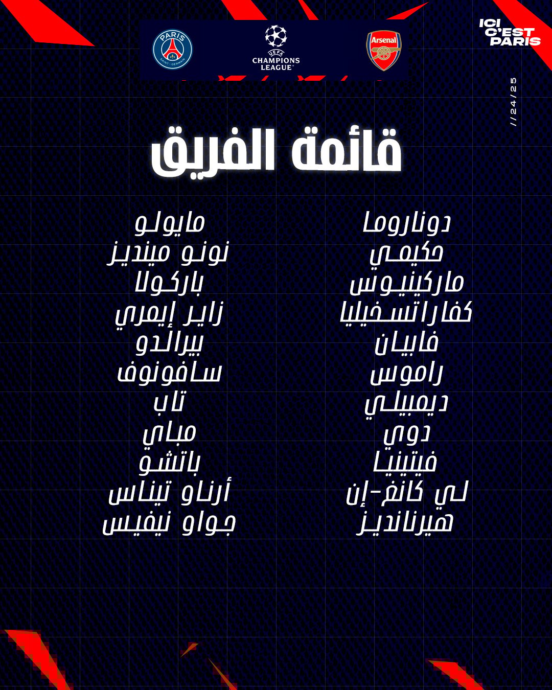 قائمة باريس سان جيرمان قائمة باريس سان جيرمان