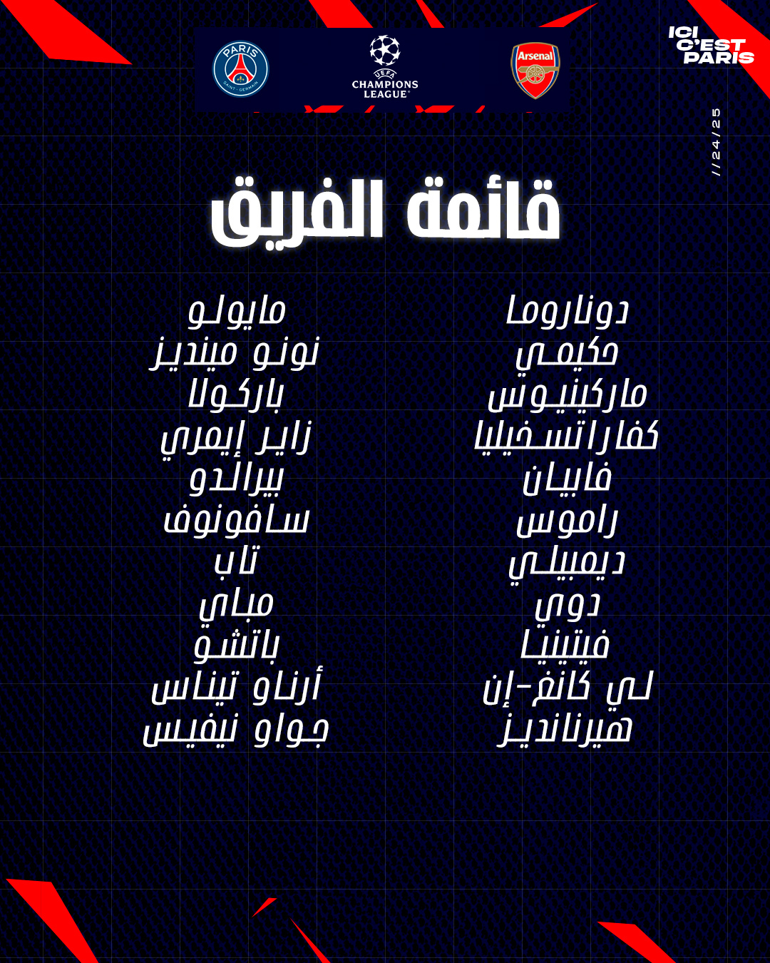 قائمة باريس سان جيرمان