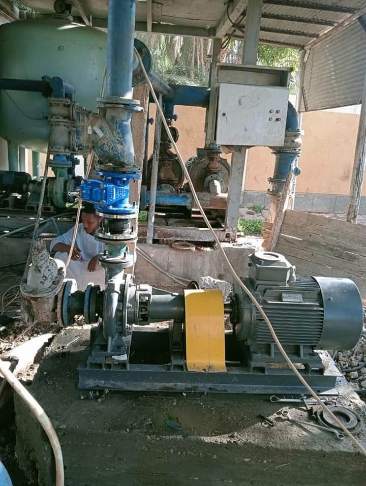 تركيب طلمبة جديدة بمحطة جعفر الصادق تركيب طلمبة جديدة بمحطة جعفر الصادق