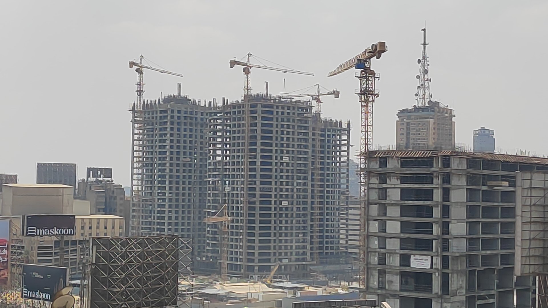 أعمال إنشاء أبراج النيل بمنطقة مثلث ماسبيرو أعمال إنشاء أبراج النيل بمنطقة مثلث ماسبيرو