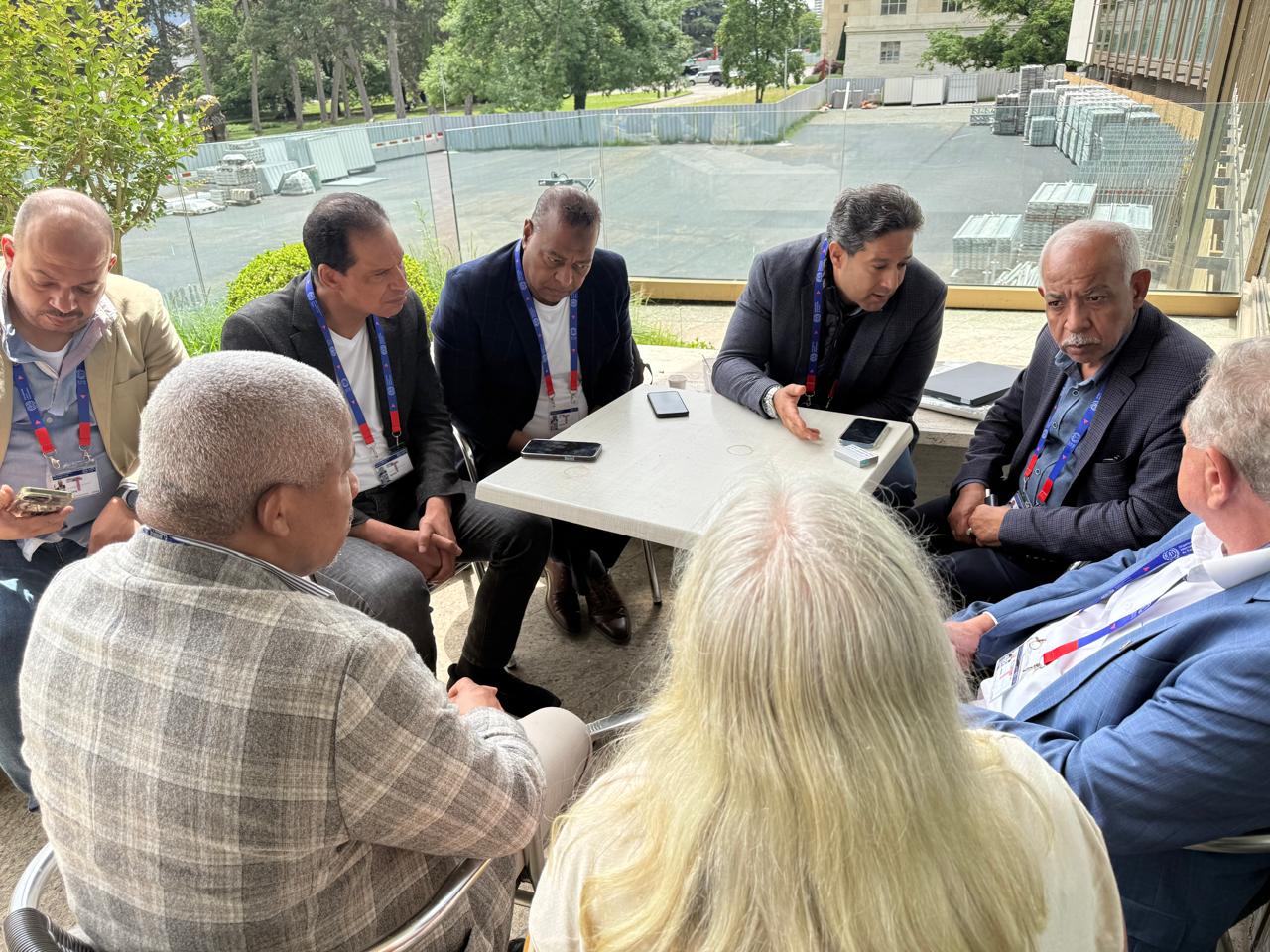 وفد اتحاد عمال مصر خلال لقاءه مع نظيره البرازيلى