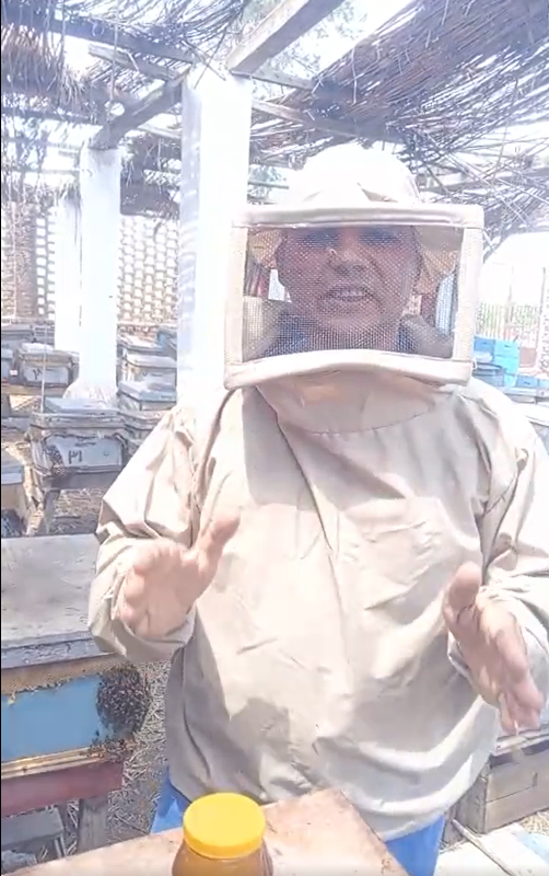 الدكتور محمد أحمد عبد الفتاح مسئول النحل بمحطة البحوث الزراعية بسخا الدكتور محمد أحمد عبد الفتاح مسئول النحل بمحطة البحوث الزراعية بسخا