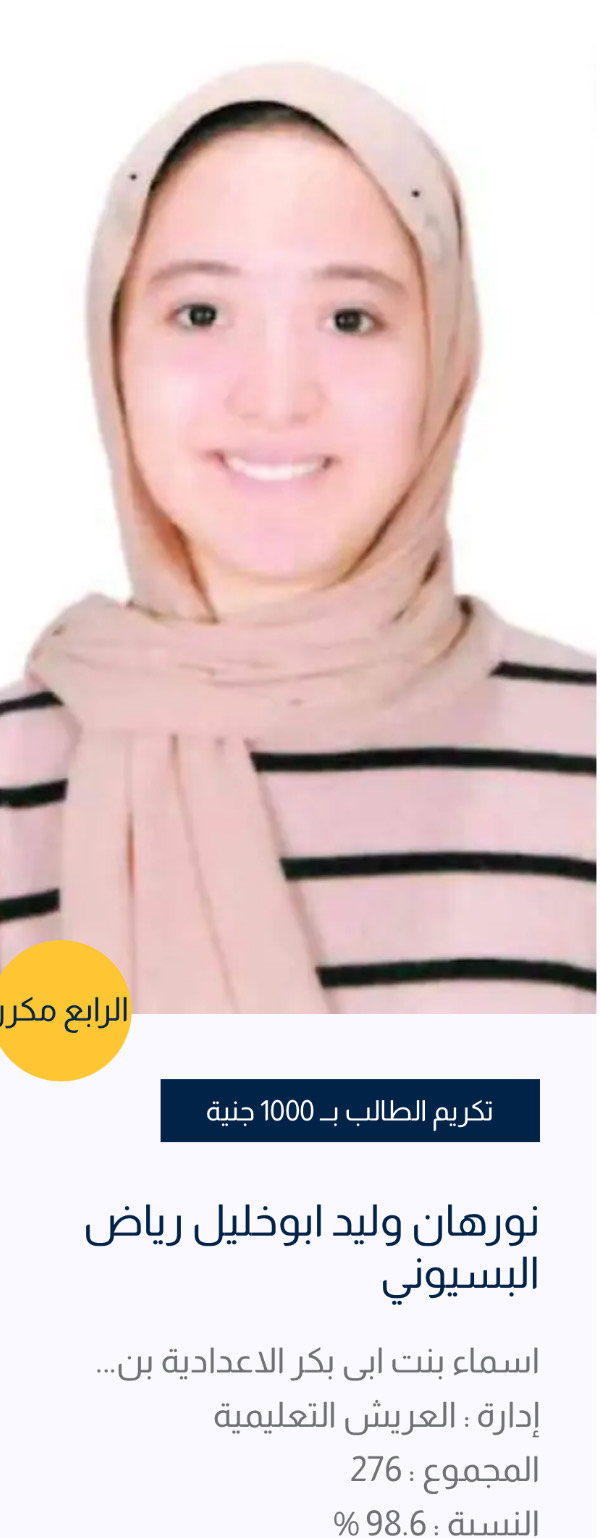 أوائل الشهادة الإعدادية بشمال سيناء (3)