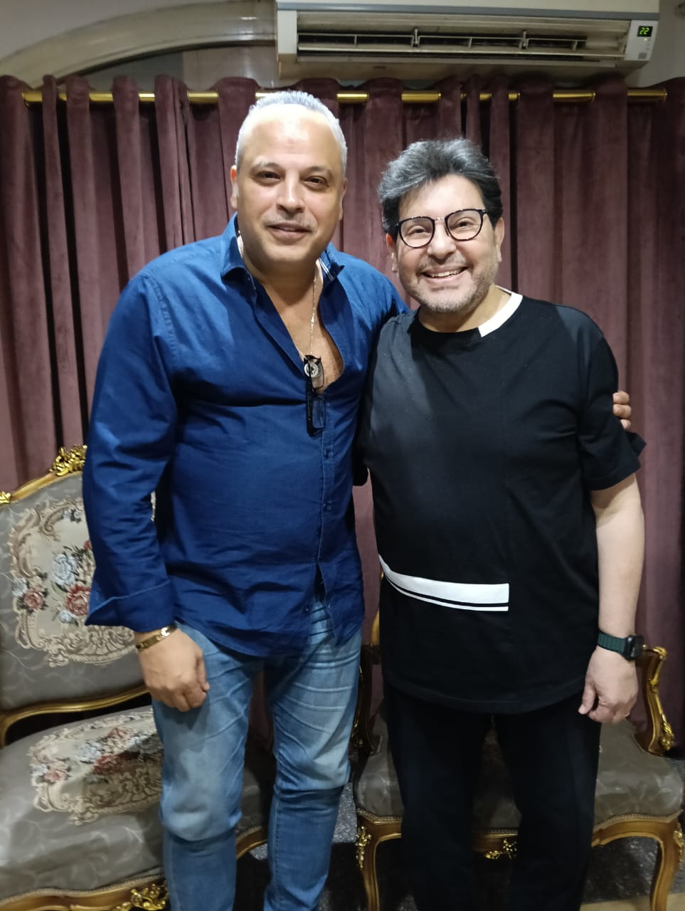 هاني شاكر بصحبة تامر عبد المنعم
