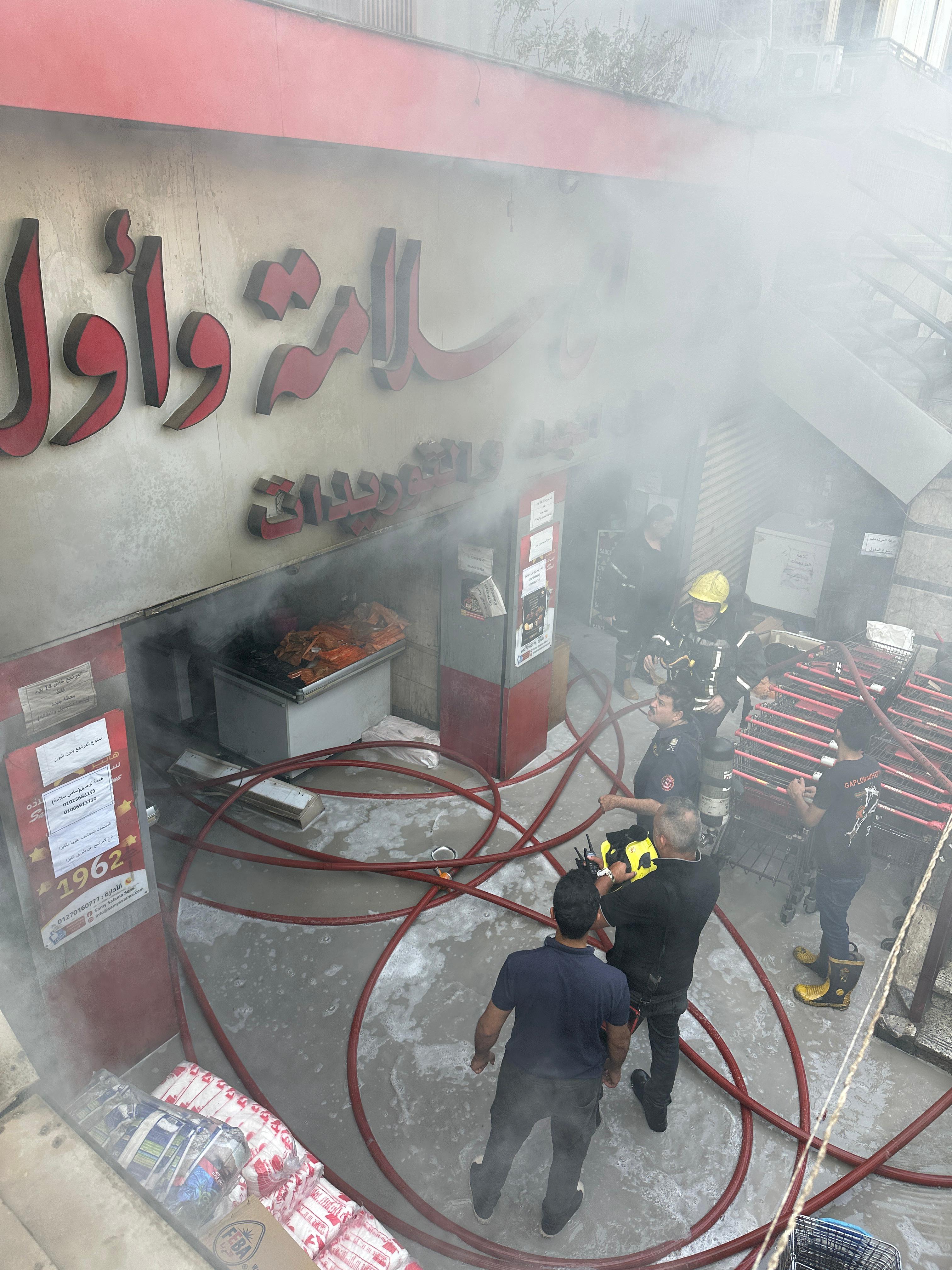 حريق المطعم فى النزهة