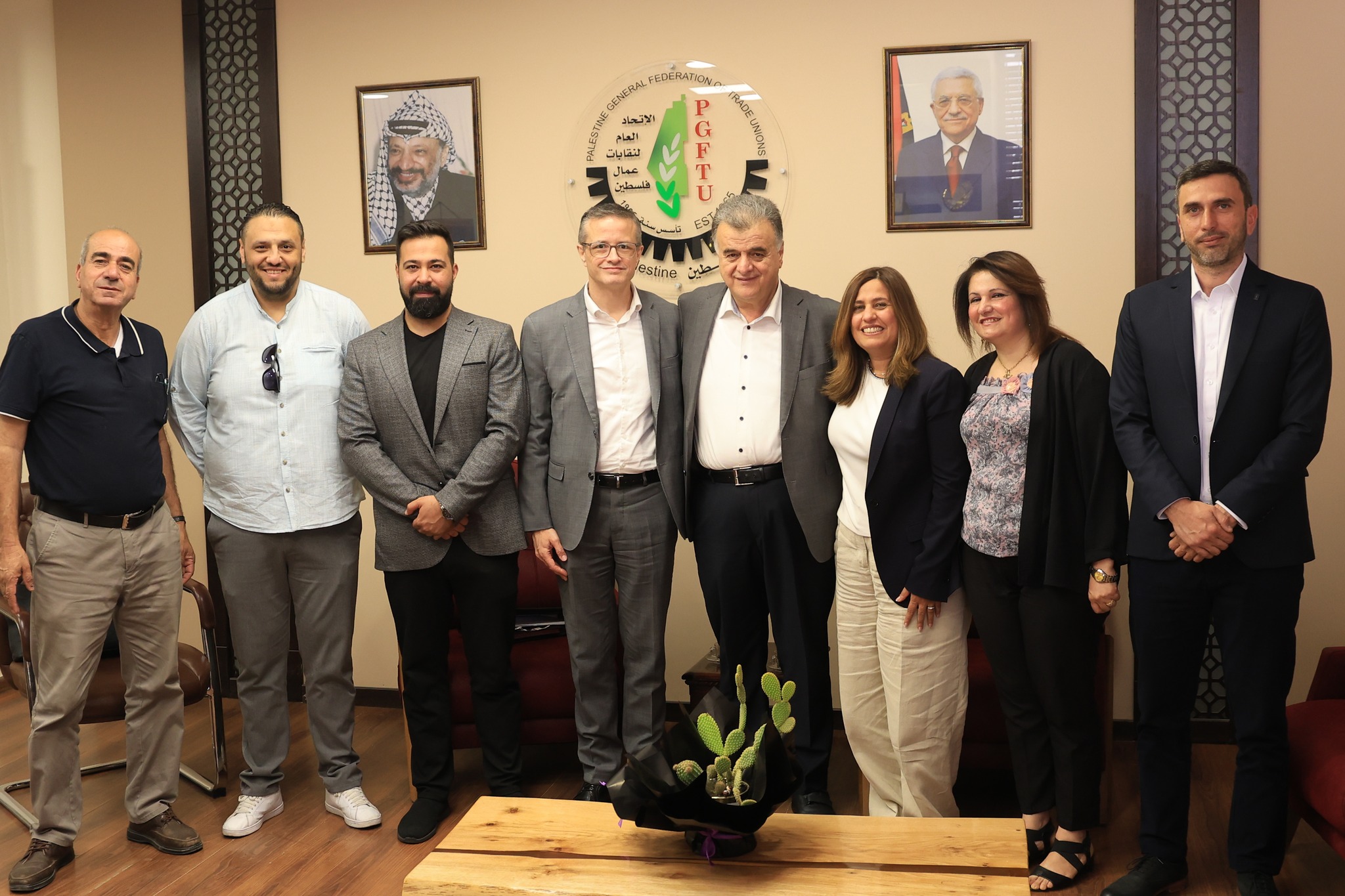 وفد منظمة العمل الدولية فى ضيافة الاتحاد العام لنقابات عمال فلسطين
