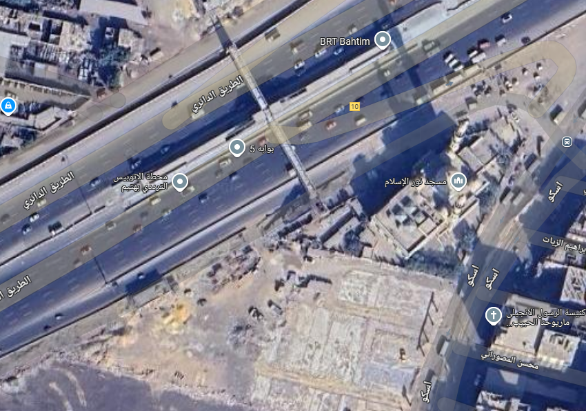 انشاء موقف عند نزلة بهتيم بجوار الطريق الدائري