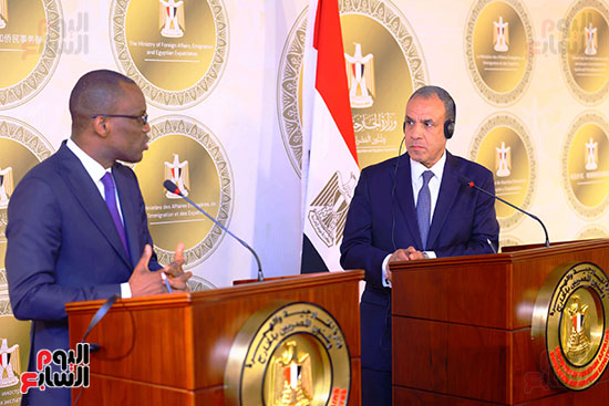 وزير الخارجية المصري ونظيره البنيني وزير الخارجية المصري ونظيره البنيني
