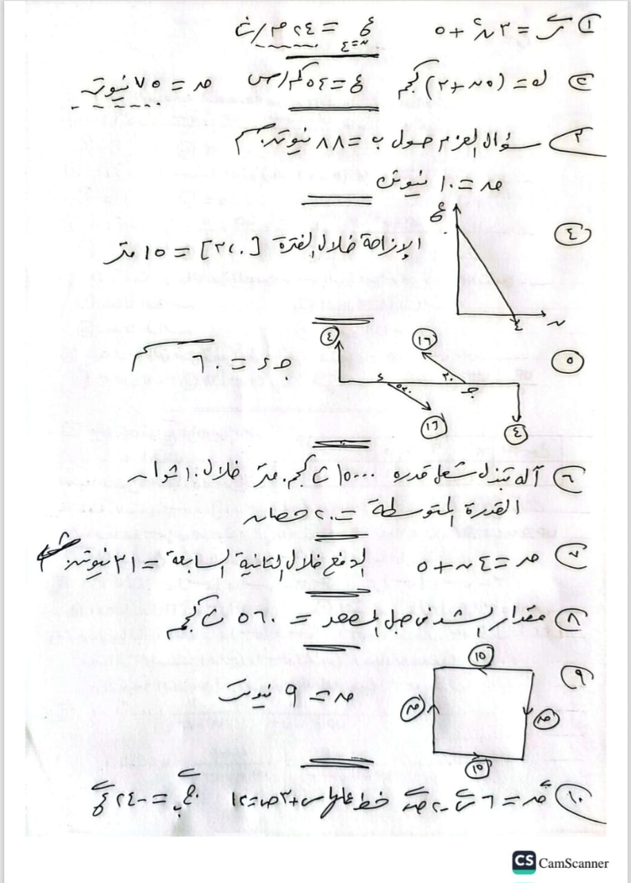 إجابات مادة الرياضيات التطبيقة