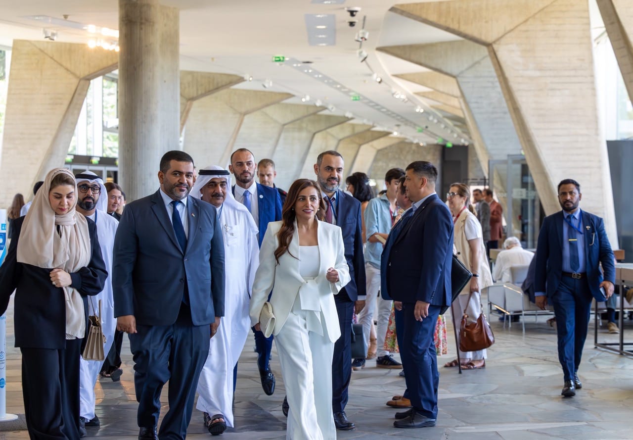 الشيخة بدور القاسمى خلال اجتماع اليونسكو