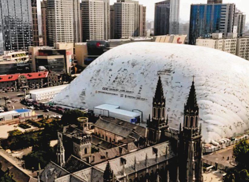 أكبر بالون قابل للنفخ للبناء الحضري