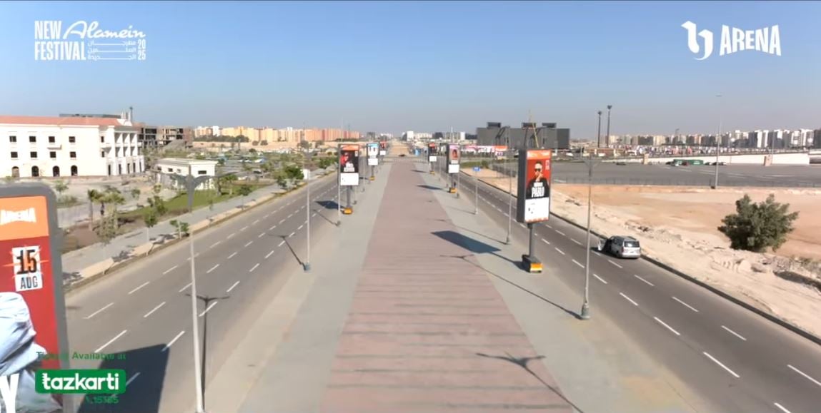 تحضيرات مهرجان العلمين الجديدة قبل حفل أنغام الليلة
