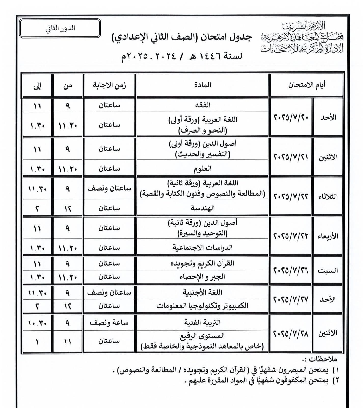 الصف الثانى  20الإعدادى