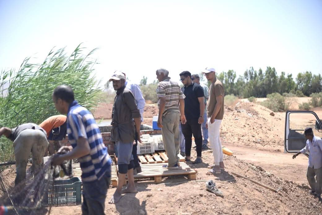 حصاد الدفعة الثانية من مزرعة أسماك البشندى 