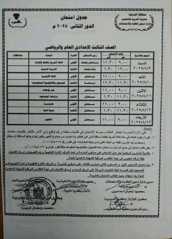 الجدول الجدول