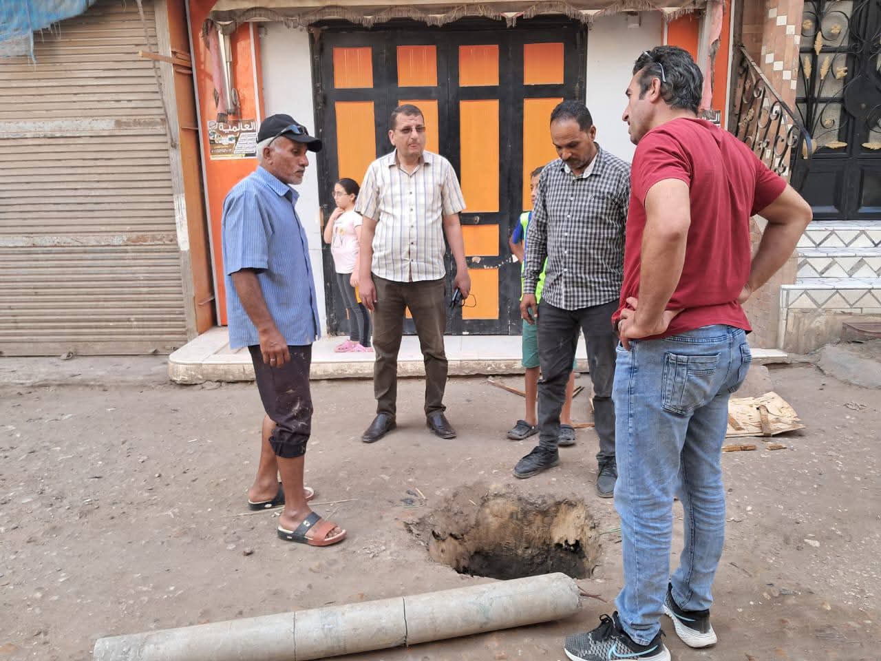 بداية الهبوط الأرضي في منطقة المسجد الكبير بمنية النصر