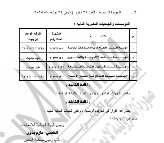تابع القرار 28 لسنة 2025