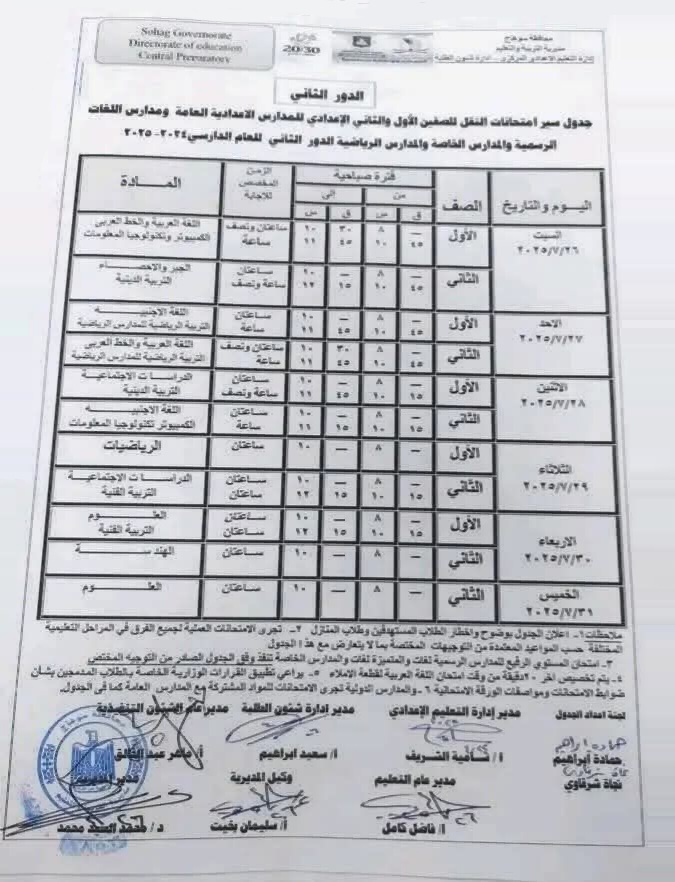الجدول