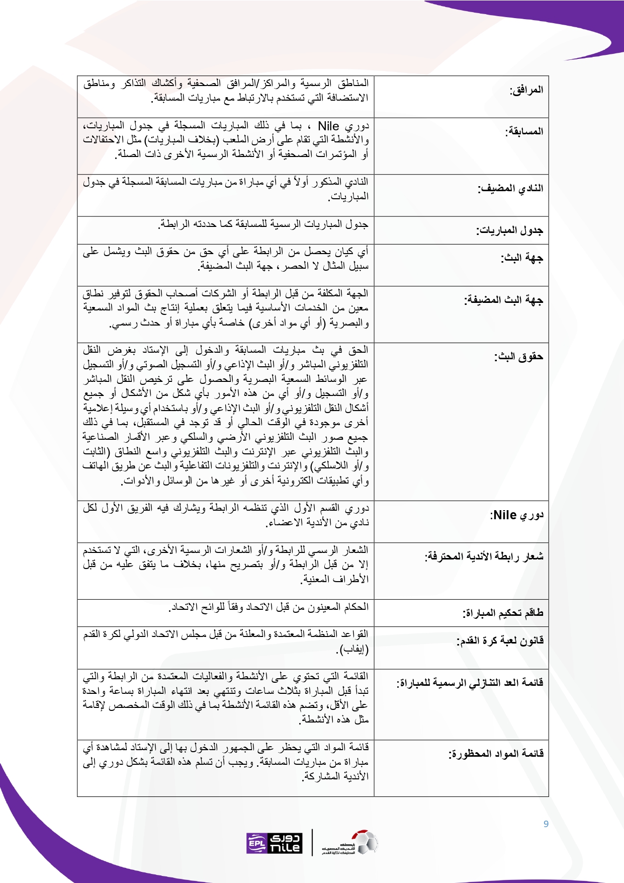 لائحة دوري Nile  للموسم الجديد 2025-2026_page-0009