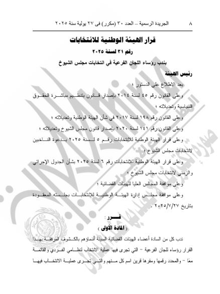 القرار رقم 31 لسنة 2025