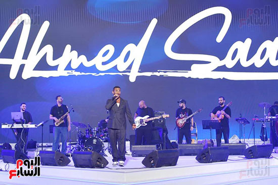 الفنان أحمد سعد خلال حفل مستقبل وطن
