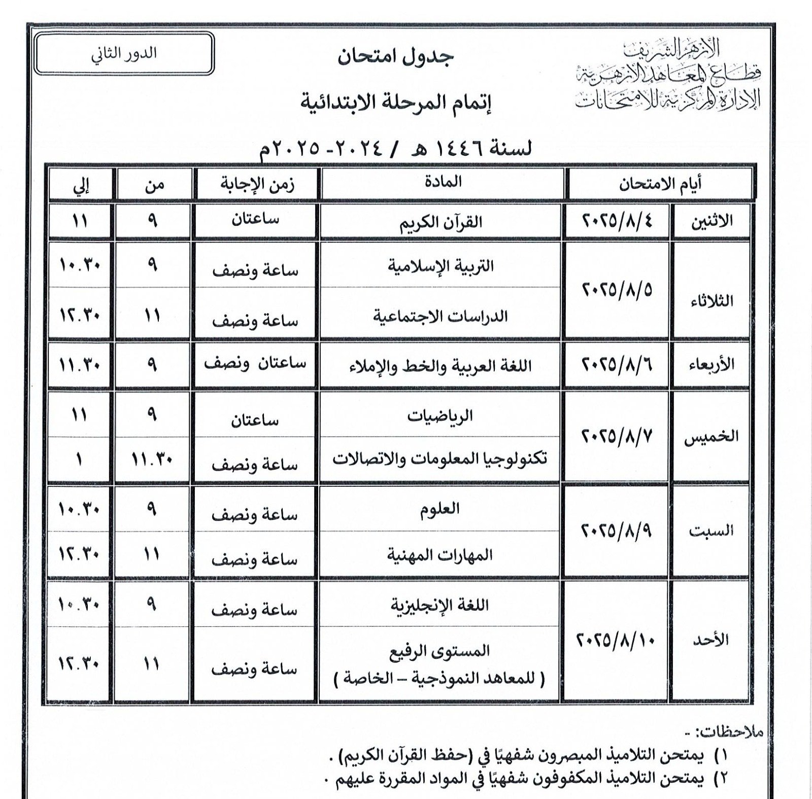 اتمام المرحلة الابتدائية