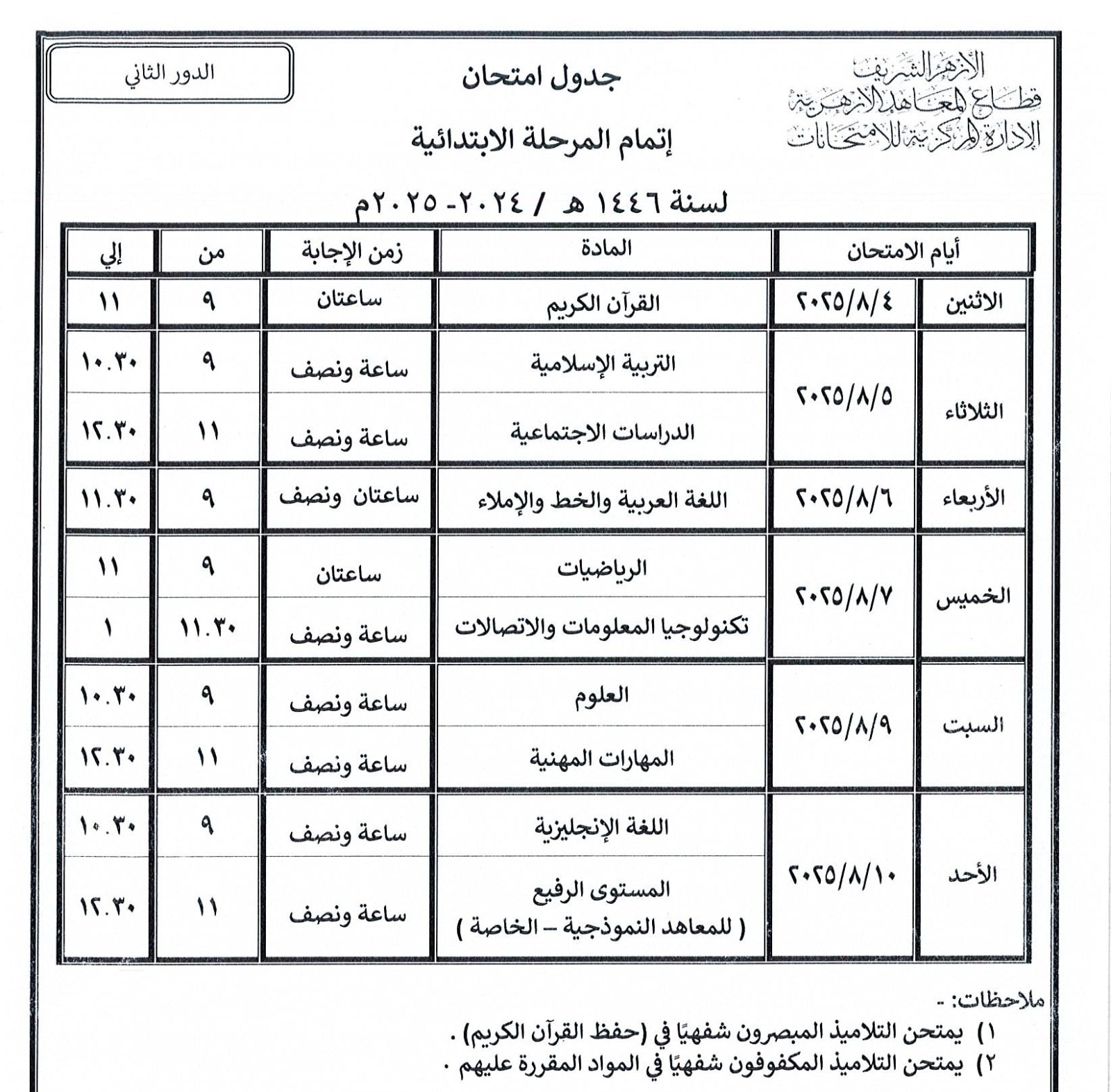 اتمام المرحلة الابتدائية