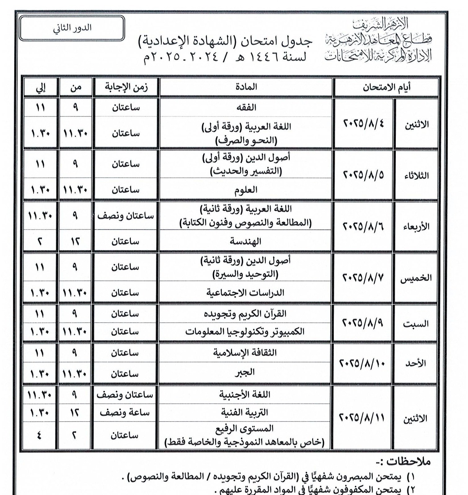 الشهادة الاعدادية