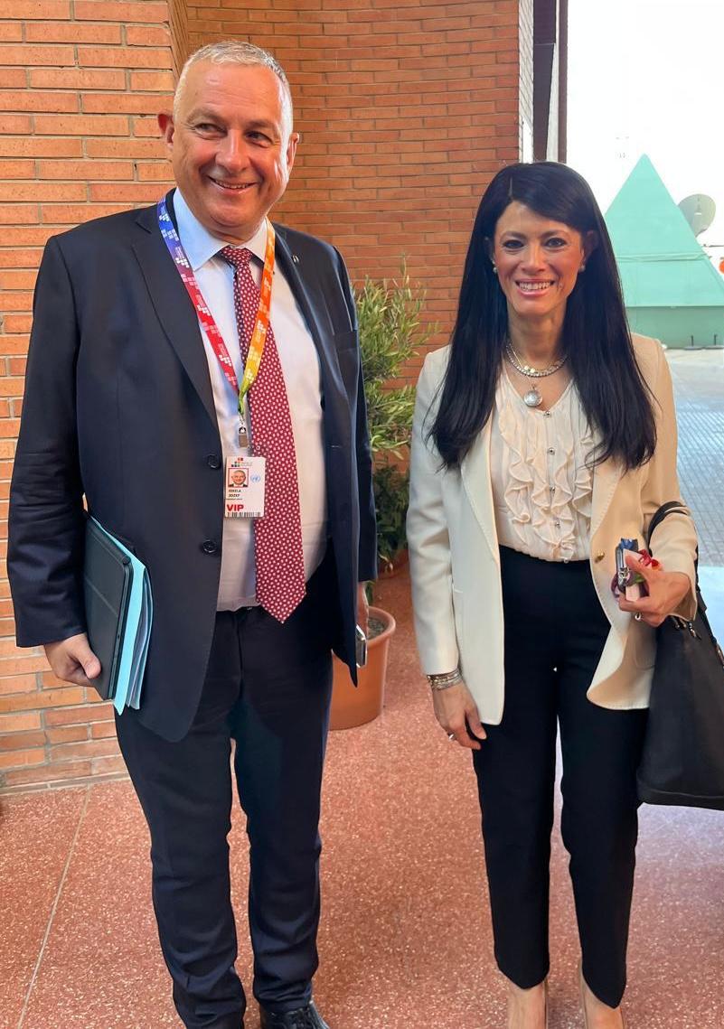 رانيا المشاط مع وزير الاقتصاد الإسباني