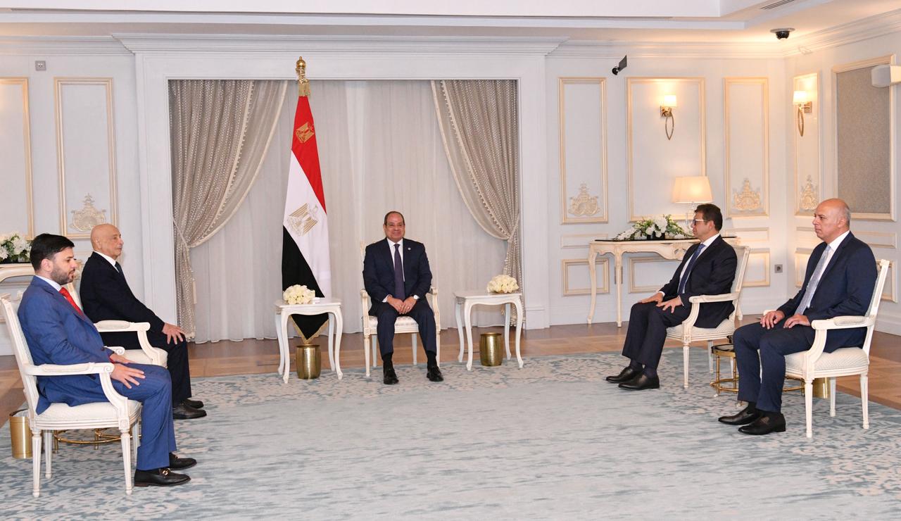 الرئيس السيسى يستقبل عقيلة صالح الرئيس السيسى يستقبل عقيلة صالح