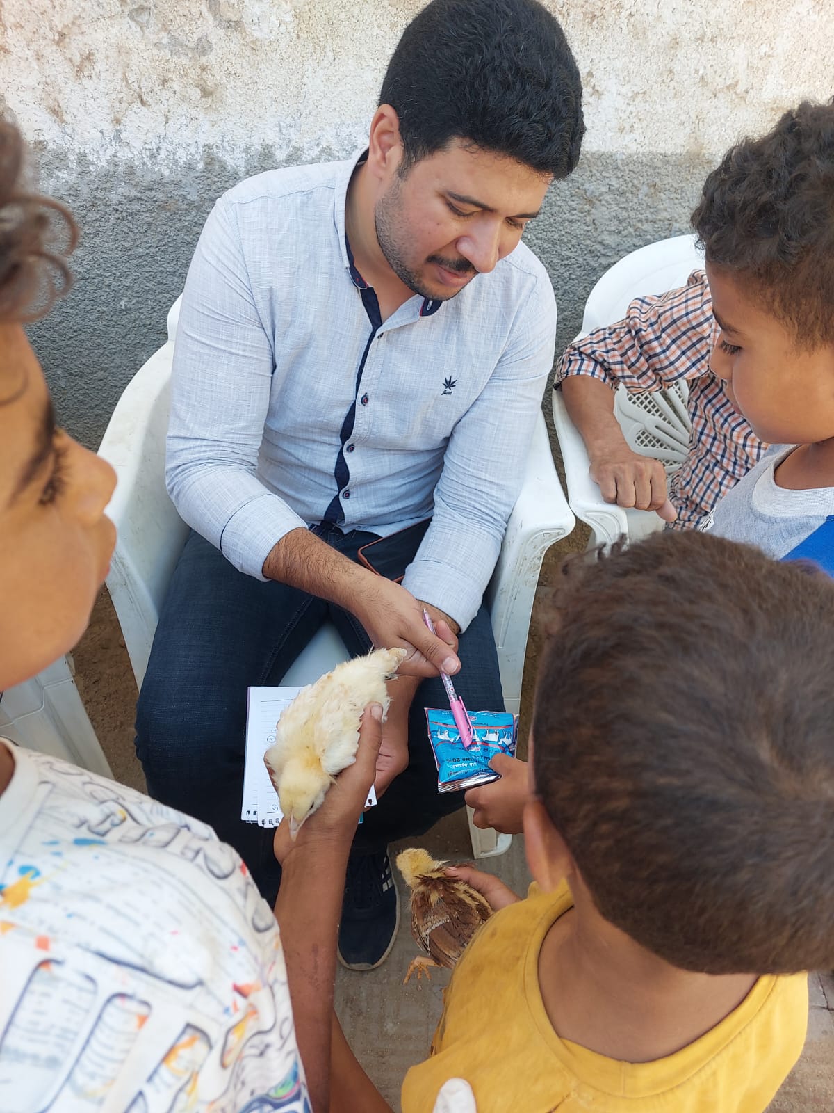 طيور تتلقى العلاج