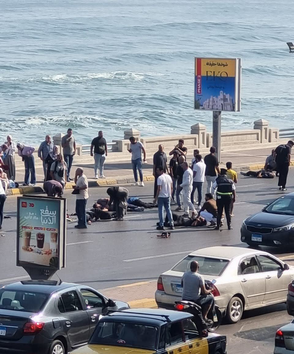 حادث تصادم علي طريق الكورنيش الإسكندرية