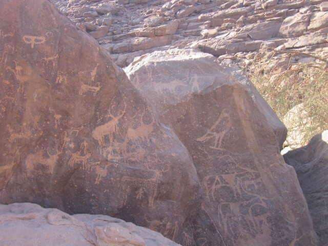 بها نقوش تبين أنها ما قبل التاريخ 