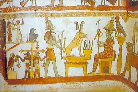 رسومات ملونة بمقابر المزوقة