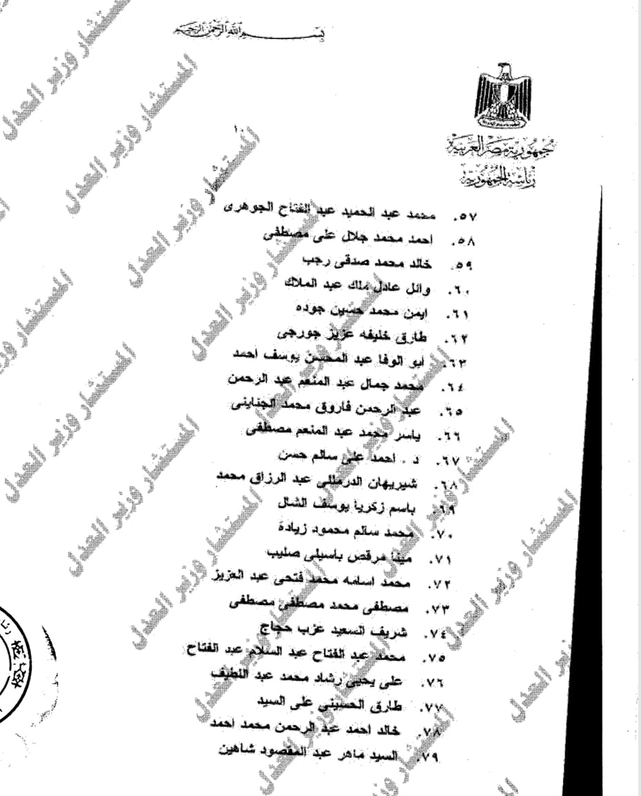 قرار جمهوري بترقية عدد من مستشارى هيئة قضايا الدولة (6)