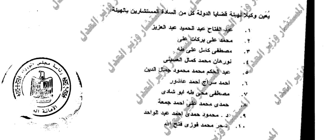 قرار جمهوري بترقية عدد من مستشارى هيئة قضايا الدولة (5)