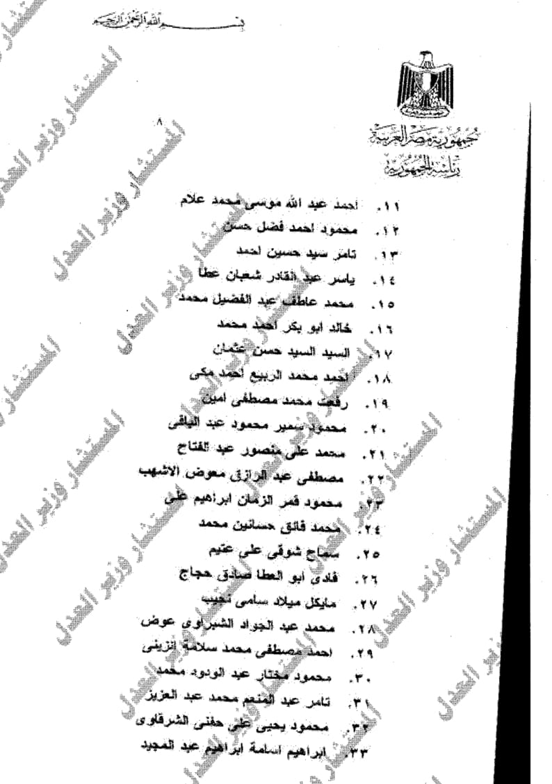قرار جمهوري بترقية عدد من مستشارى هيئة قضايا الدولة (4)