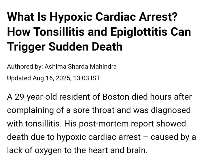 التهاب اللوزتين يودى بحياة الشاب الأمريكى