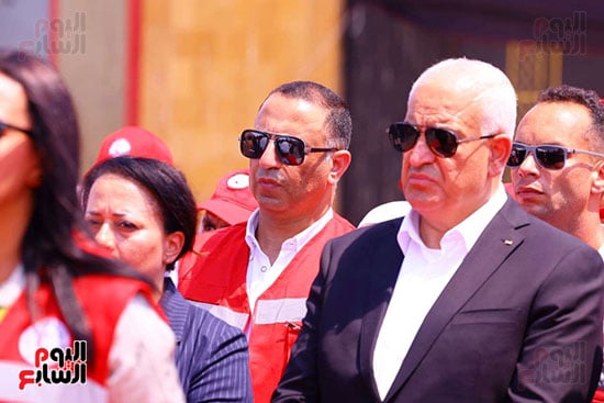 خلال الزيارة من أمام معبر رفح