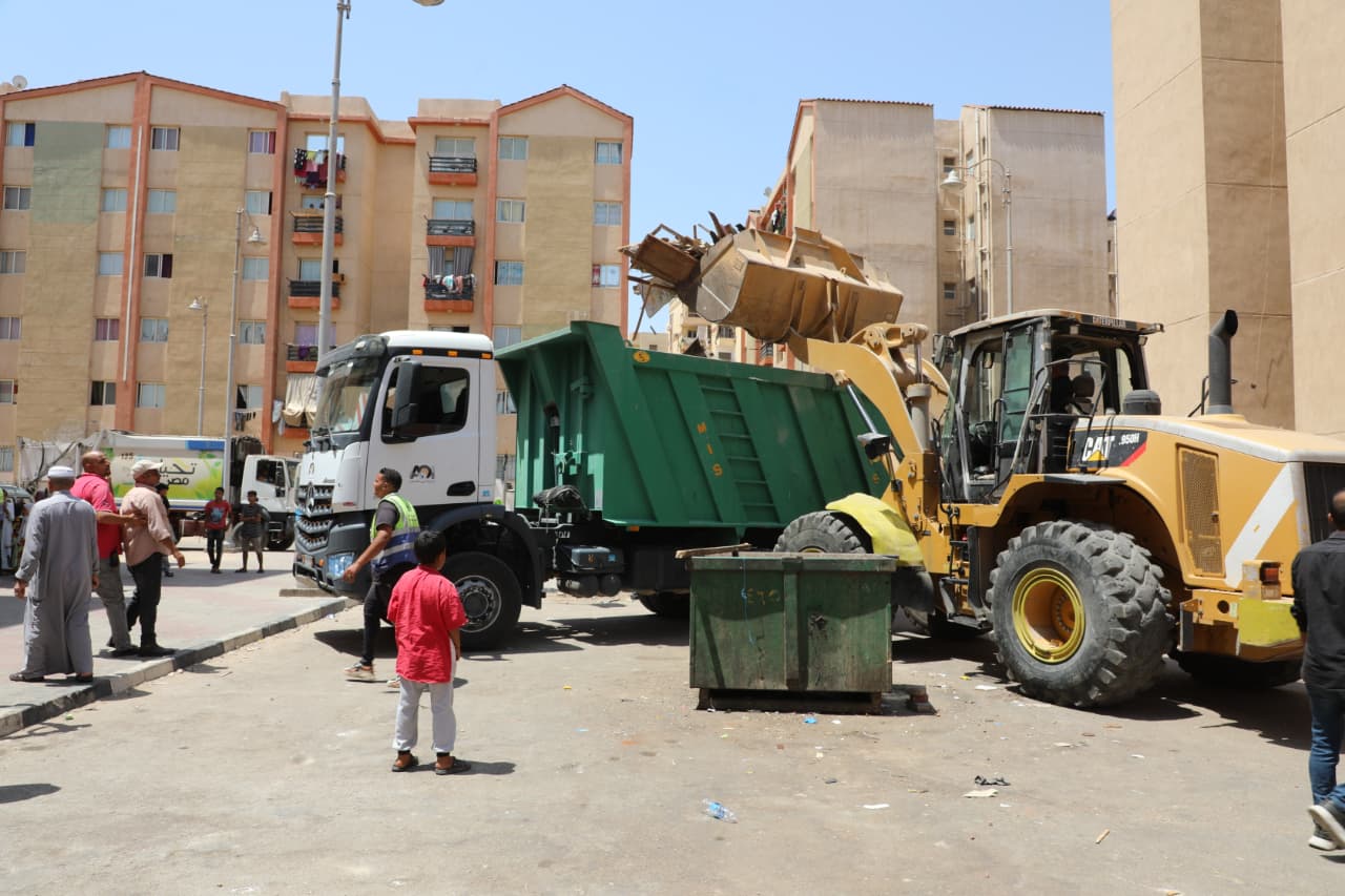 إزالة باقى الإشغالات، والتعديات بالمدينة