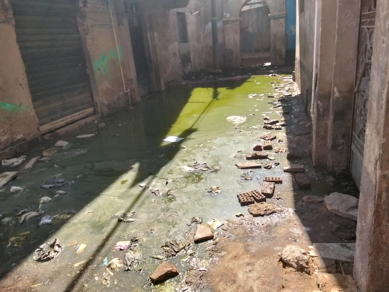 المياه الجوفية تغمر شوارع قرية العطف (12)